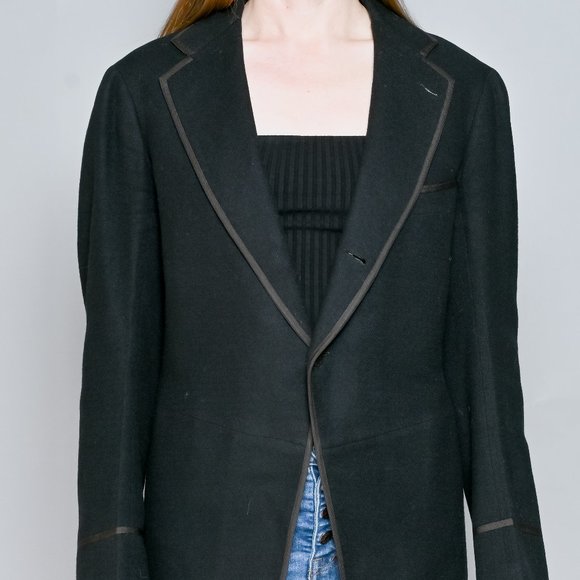 593. BROOKS BROTHERS Antique Vintage Cut Away Long Mens Coat Edwardian Victorian - Picture 6 of 10